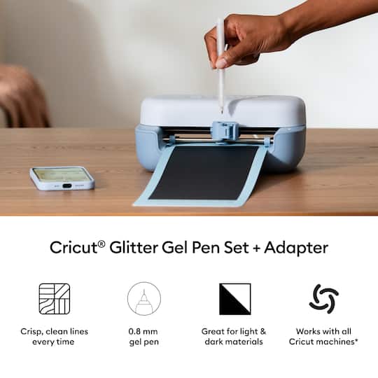 Cricut® 0.8mm Glitter Gel Pens, 3ct. with Adapter